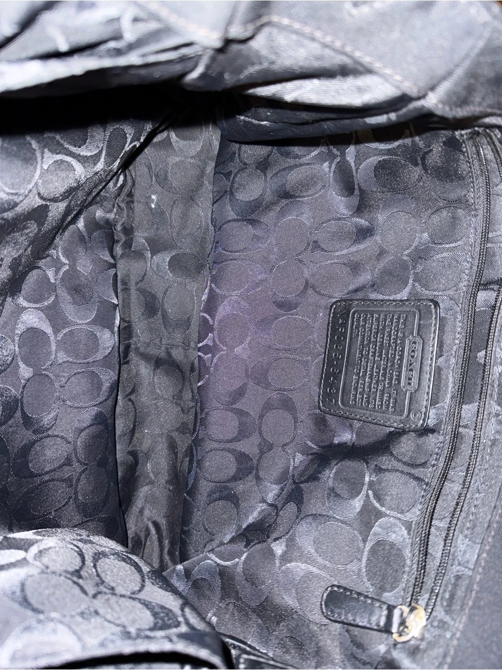 Coach leather trim messenger bag